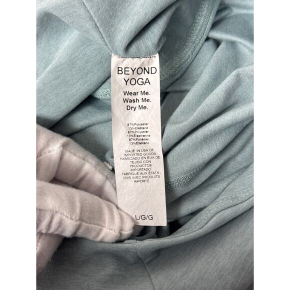 Beyond Yoga Bike Shorts Large Womens Blue Spacedye Cross Front Activewear - Picture 7 of 8